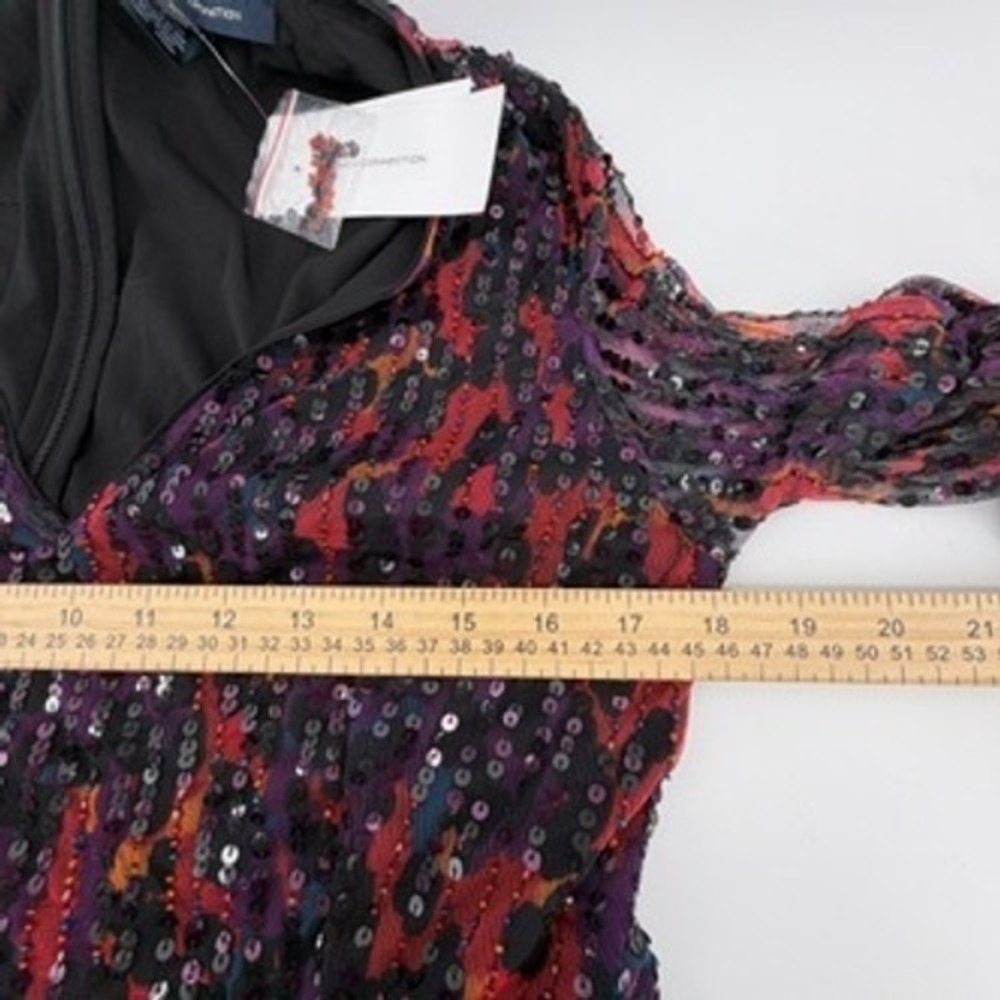 French Connection Inari Embellished Leopard Sequin Dress Multi 12 71TFM NEW - Picture 9 of 9